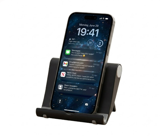 Base Soporte De Mesa Para Celular Plegable Plastica Negra