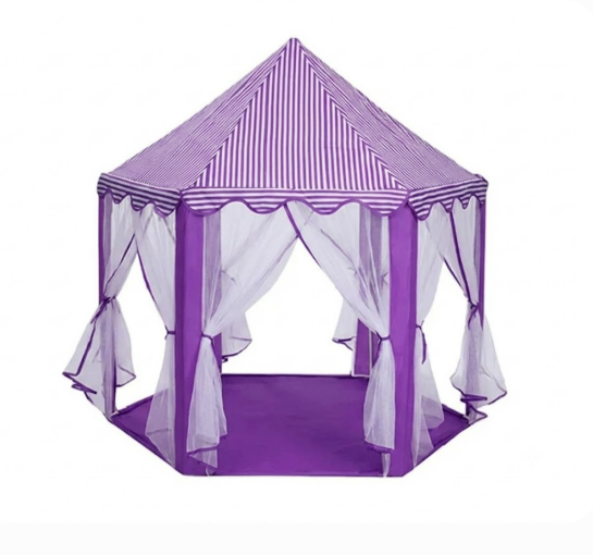 Carpa Castillo Infantil Hexagonal Niñas Niños 140x135cm Morada