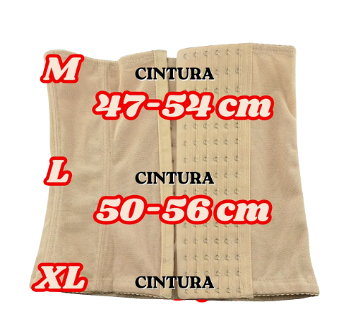 Faja Abdominal De 7 Huesos 15 Hebillas Beige Talla L