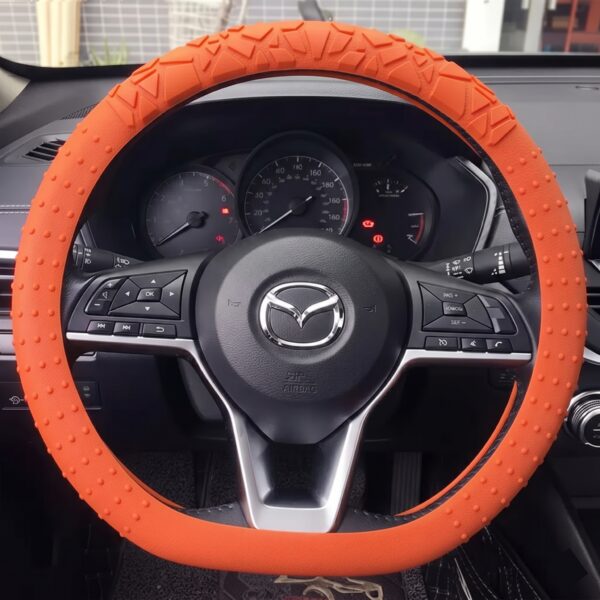 Forro De Volante Universal Silicon Textura Anti Deslizante Naranja
