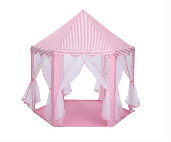 Carpa Castillo Infantil Hexagonal Niñas Niños 140x135cm Rosa